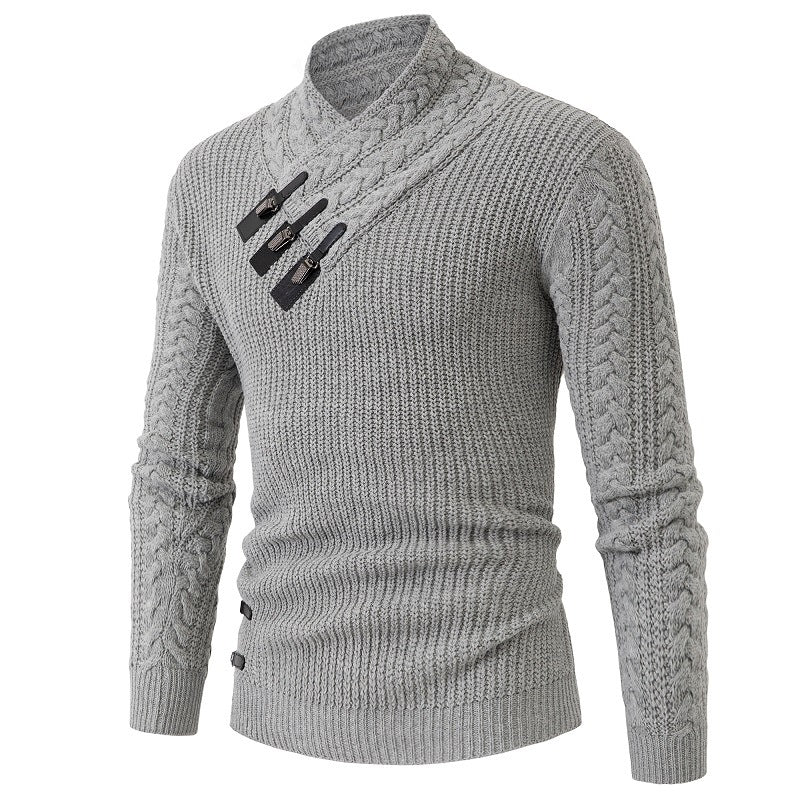 Herren Strickpullover Elegantes Zopfmuster Komfort