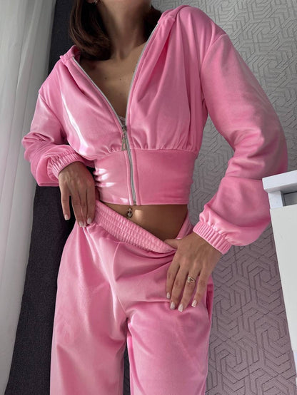 Damen Lounge-Set mit Kapuze elastischer Bund Norvielle