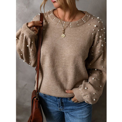 Damen Strickpullover mit Perlendetails - Norvielle