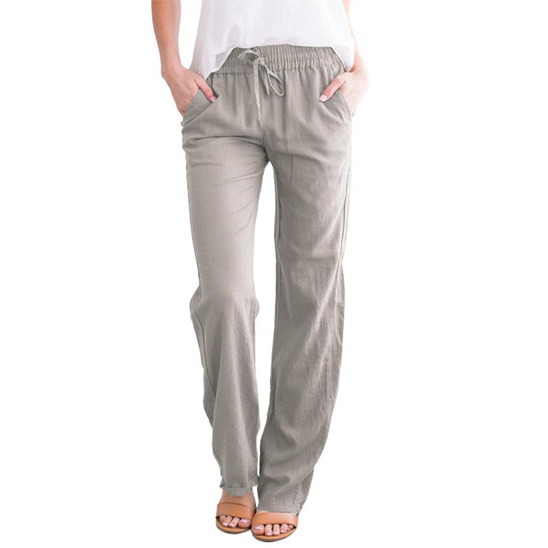 Damen Weite Hose Elastischer Bund Bequem