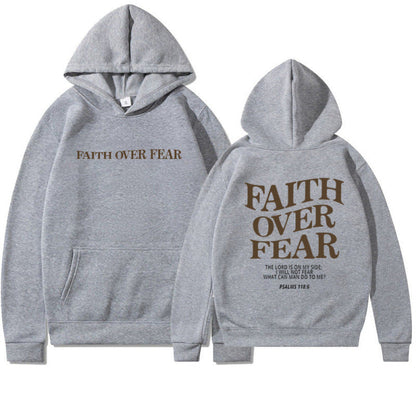 Damen Hoodie Bequem Inspirierender Schriftzug Grau