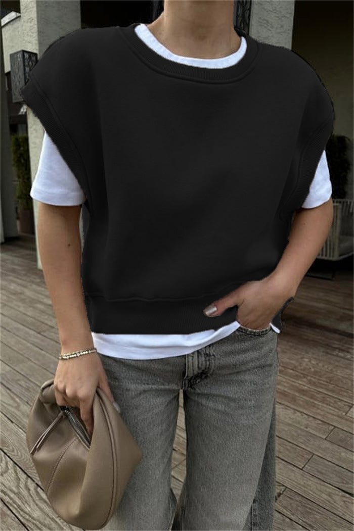 Damen Oversized Sweatshirt Breite Ärmel Hoch Bund Norvielle