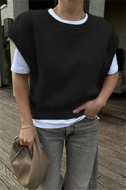 Damen Oversized Sweatshirt Breite Ärmel Hoch Bund Norvielle
