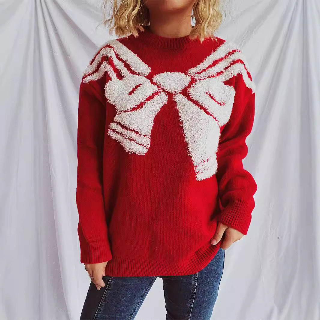 Damen Pullover 3D-Motiv Norvielle