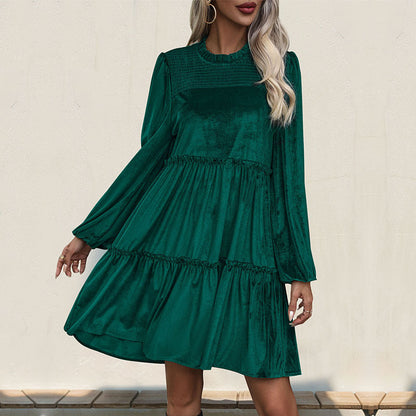 Damen Midikleid Voluminöse Rüschen Eleganter Bund Norvielle
