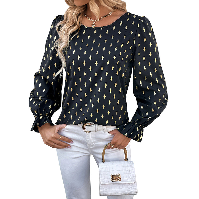 Damen Bluse Elegant Puffärmel Norvielle