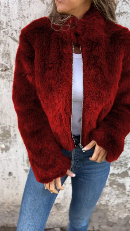 Damen Fleecejacke Hochkragen Kuschelig Norvielle