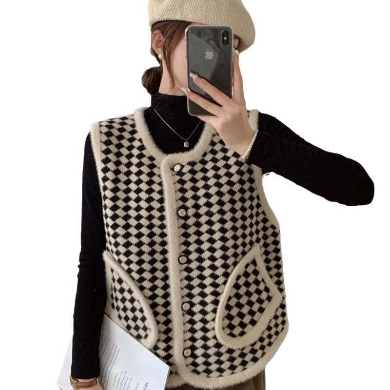 Damen Strickweste Graphisches Muster Norvielle