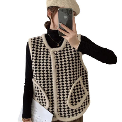 Damen Strickweste Graphisches Muster Norvielle