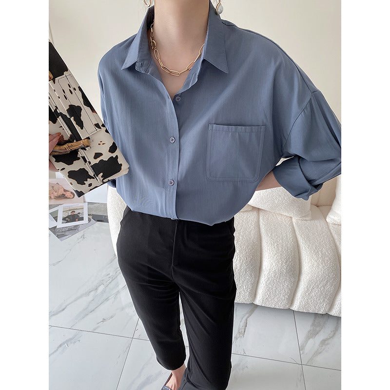 Damen Oversized Hemdbluse Atmungsaktiver Baumwollmix