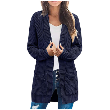 Damen Grobstrick-Cardigan mit Taschen und Struktur-Optik Norvielle