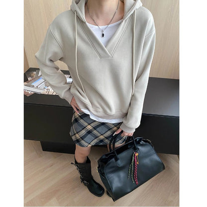Damen Kapuzenpullover V-Ausschnitt Zeitloser Stil Norvielle