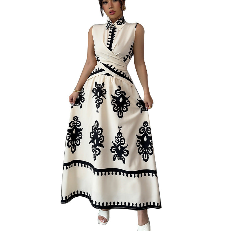 Damen Maxikleid Modernes Wickeldesign Florales Muster