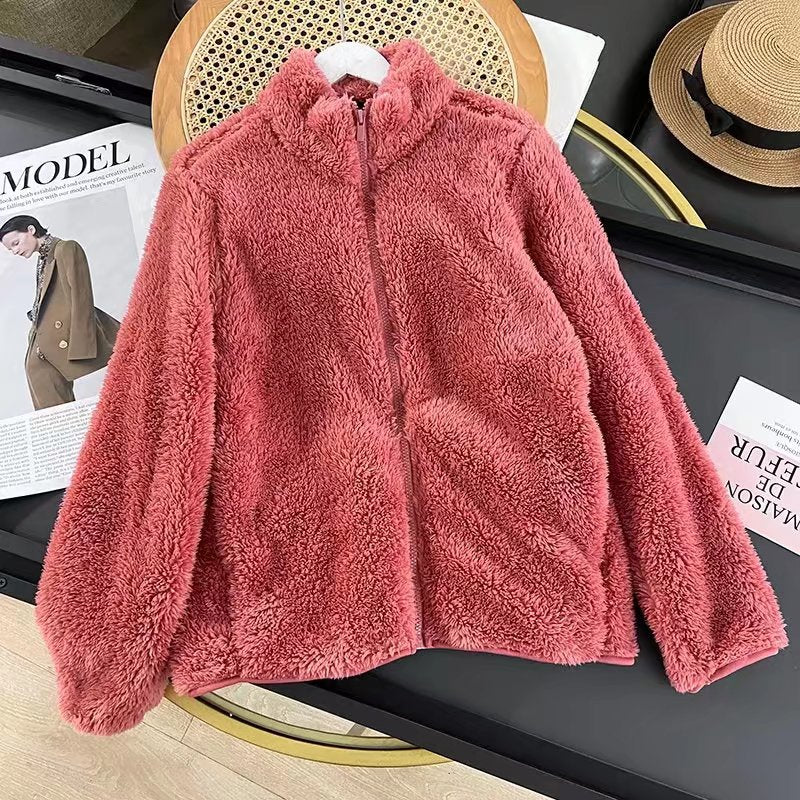 Damen Fleecejacke Weiches Innenfutter Hochkragen Norvielle