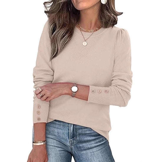 Damen Pullover Lässig Knopfdetails Norvielle - Norvielle