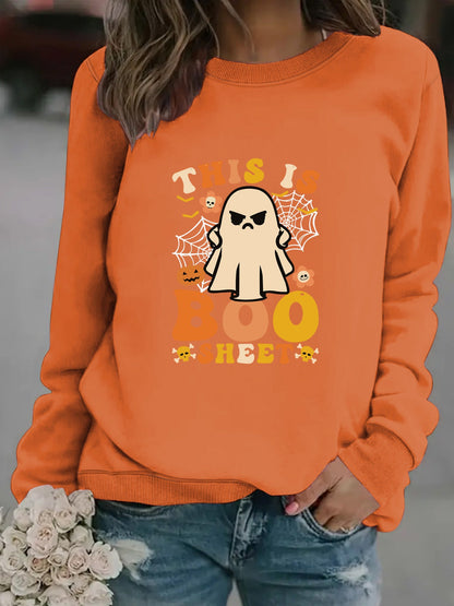 Damen Sweatshirt Herbstlich Geist-Print Lässig Norvielle