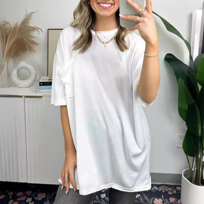 Damen Oversized T-Shirt mit Tasche aus Baumwolle