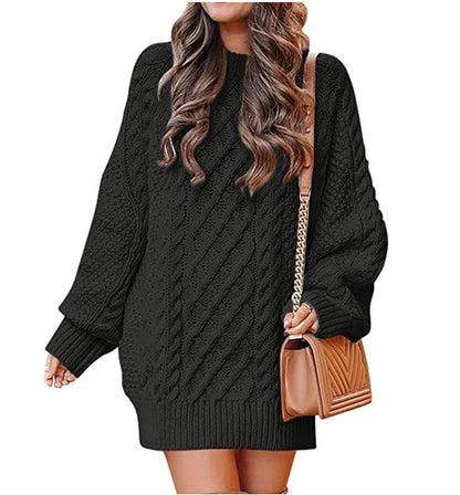 Damen Strickpullover Groß Zopfmuster Norvielle