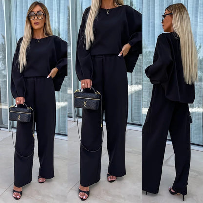 Damen Jumpsuit Weites Bein Voluminöse Ärmel Norvielle
