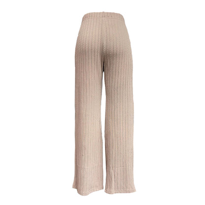 Damen Rippstrick-Hose Hochwerder Bund Seitentaschen Norvielle
