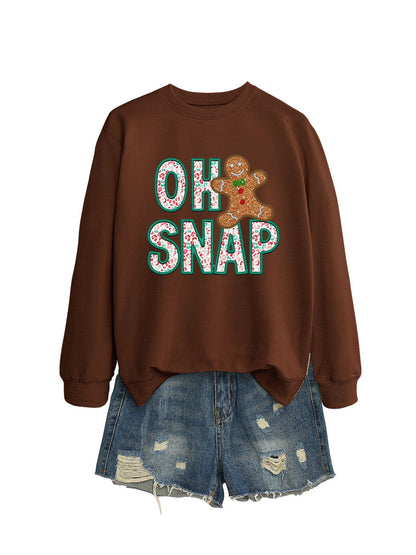 Damen Sweatshirt Lebkuchenmann Motiv Glitzer Schrift