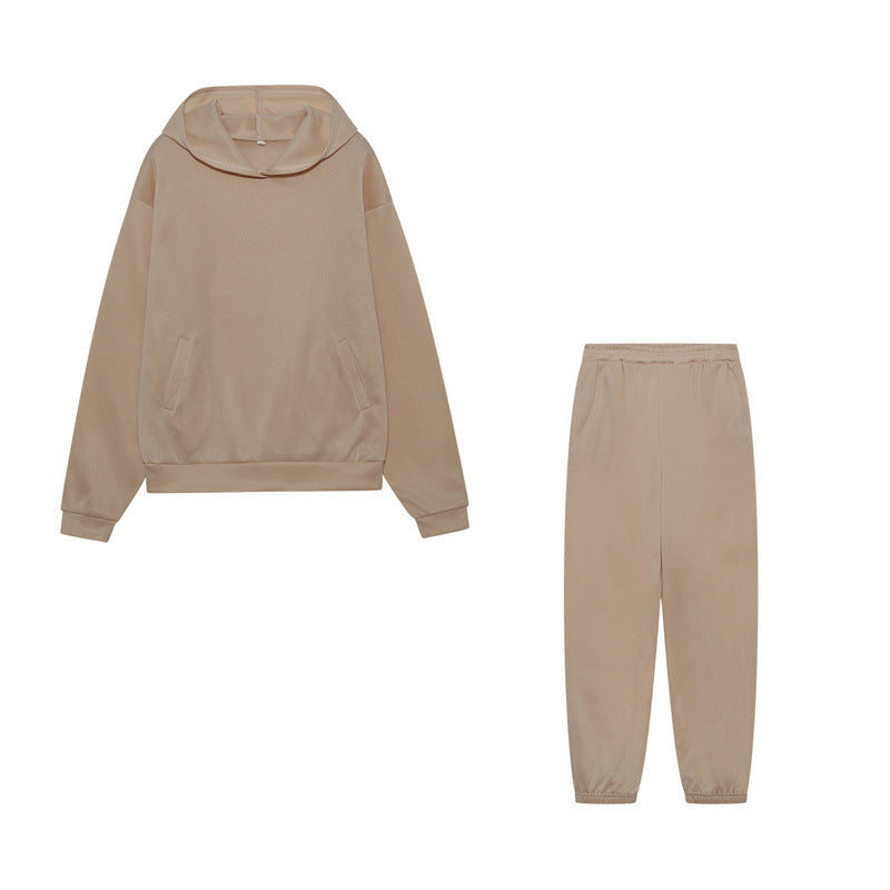 Damen Sportliches Hoodie Jogginghose Set Baumwolle