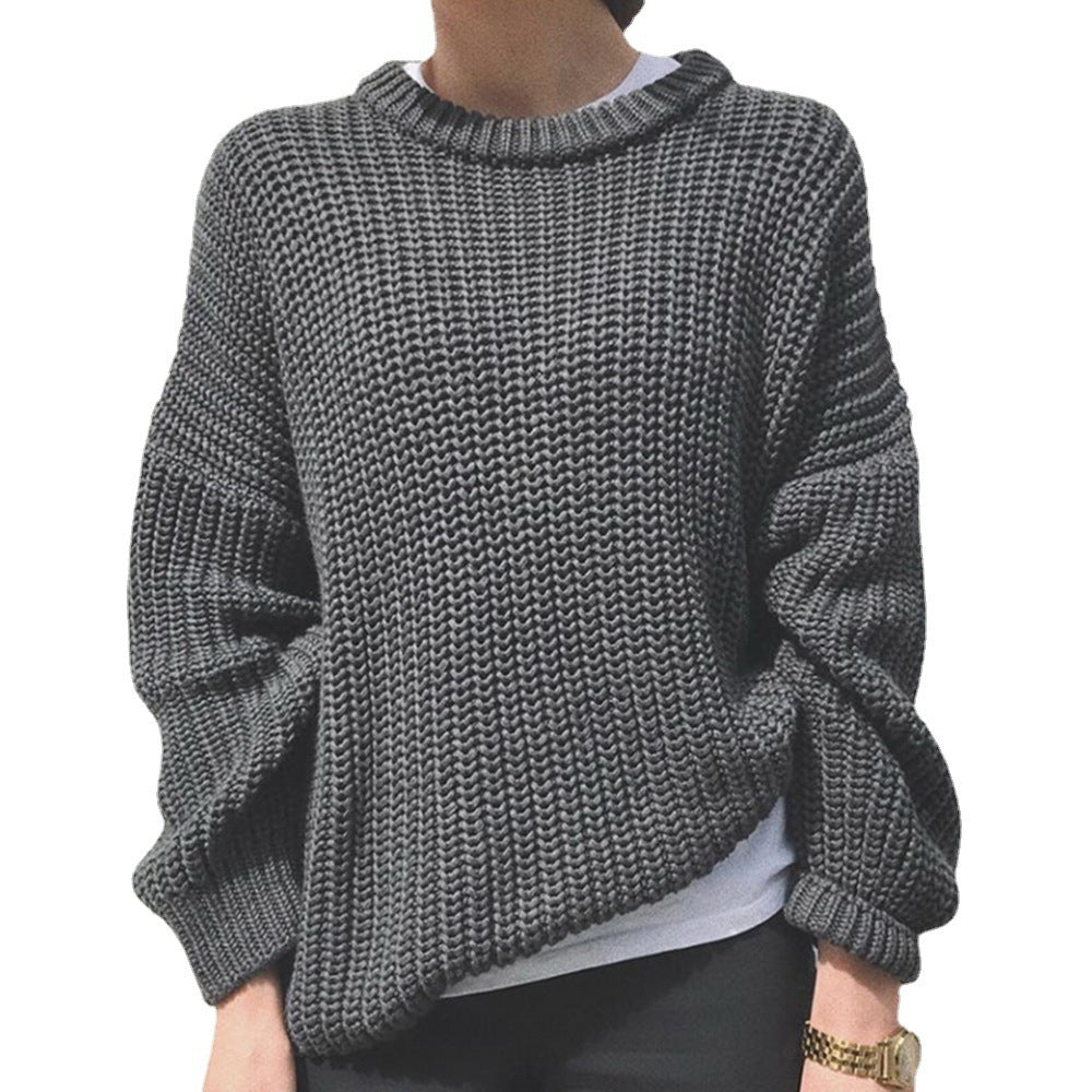 Damen Strickpullover Lässig Rippmuster Norvielle