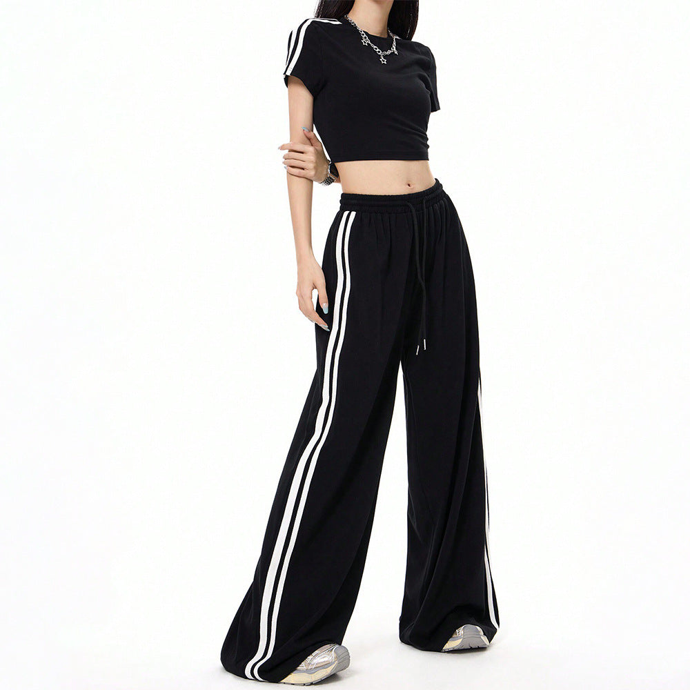 Damen Sportset Crop- und Hose mit Slip-Details - Norvielle