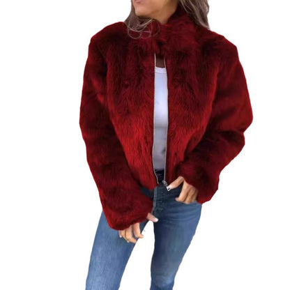Damen Fleecejacke Hochkragen Kuschelig Norvielle