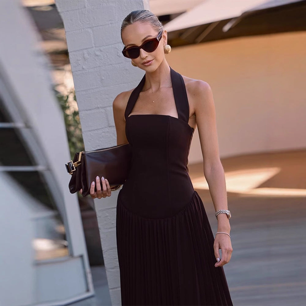 Damen Maxikleid Elegantes Trägerdesign