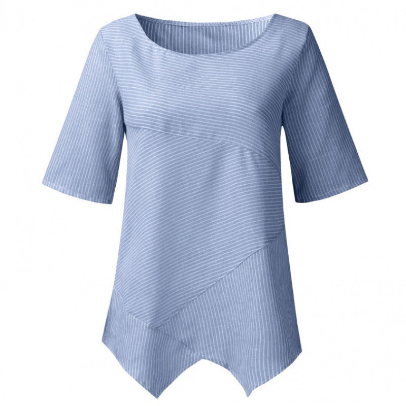 Damen Asymmetrisches Stricktop Dekoratives Rippmuster Norvielle