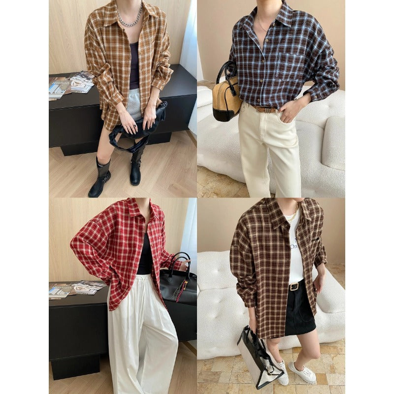 Damen Karobluse Oversized Schnitt Feine Details Norvielle