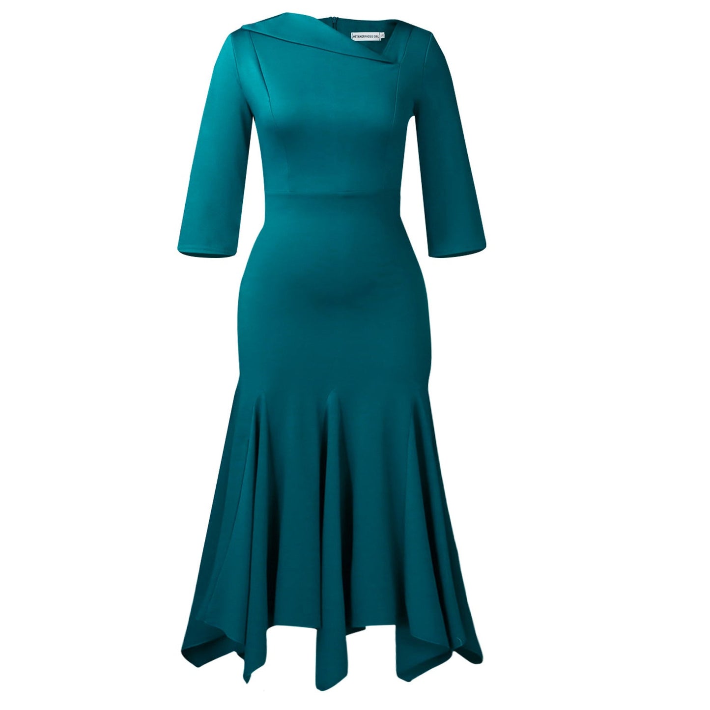 Damen Cocktailkleid Flügelärmel Norvielle Elegantes