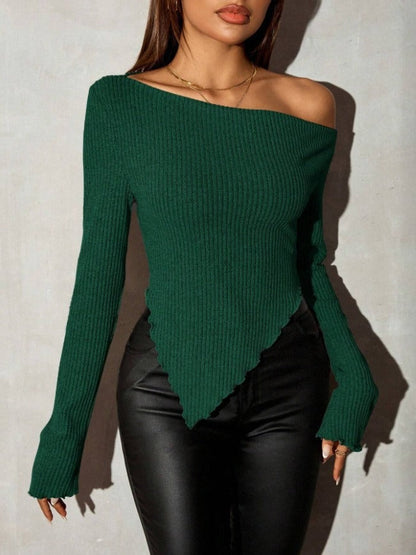 Damen Asymmetrischer Strickpullover Norvielle