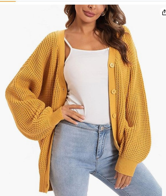 Damen Grobstrick Cardigan Lässiger Schnitt Norvielle