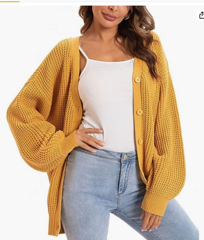 Damen Grobstrick Cardigan Lässiger Schnitt Norvielle
