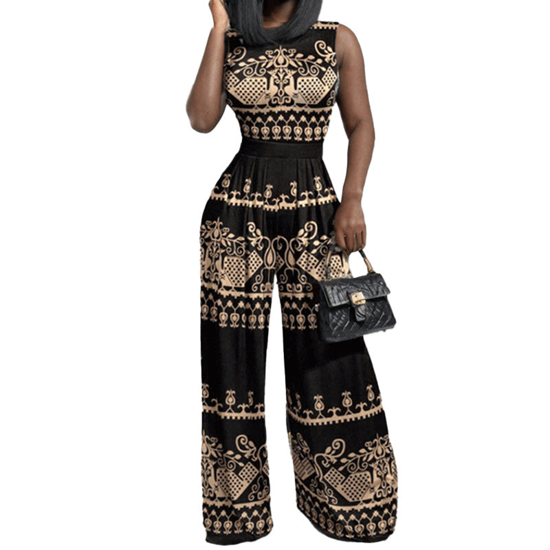 Damen Jumpsuit Weites Bein Florales Design