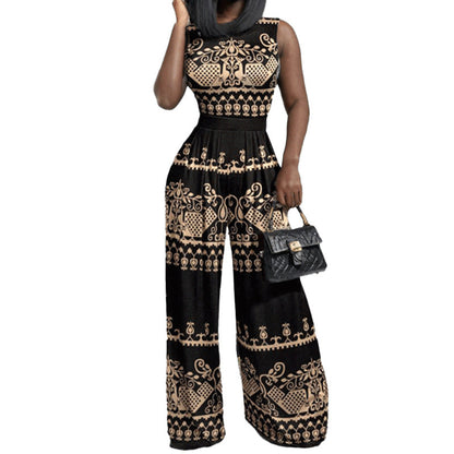 Damen Jumpsuit Weites Bein Florales Design