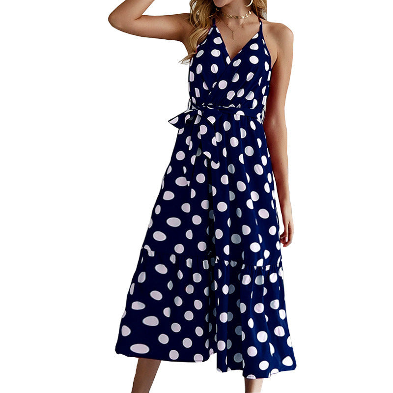 Damen Maxikleid Polka-Dots Rüschen Norvielle - Norvielle