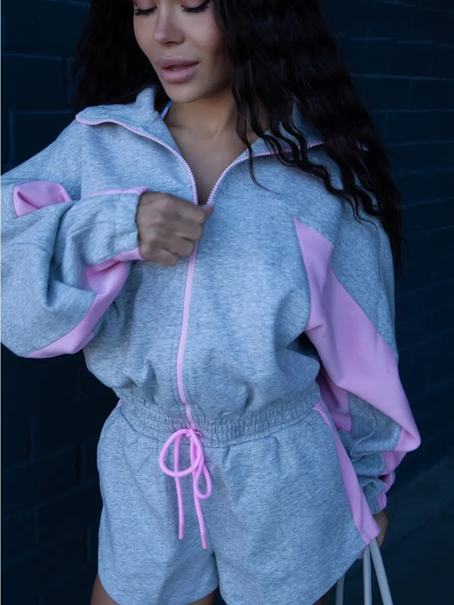 Damen Sportjacke und Shorts-Set Norvielle