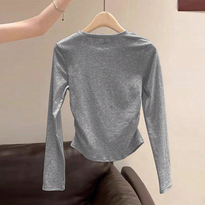 Damen Longsleeve Oberteil Rundhalsausschnitt Norvielle
