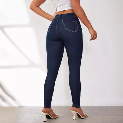 Damen High-Waist Jeansleggings Figurbetonter Stil