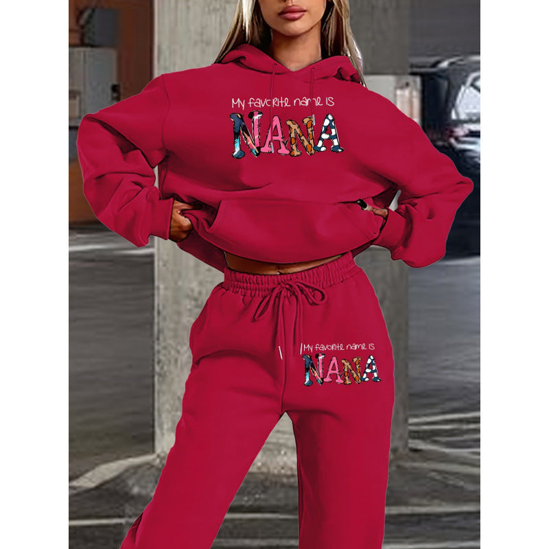 Damen Jogginganzug Bequem Mit Schriftzug Norvielle