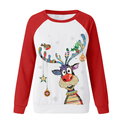 Damen Sweatshirt Rentier Motiv Norvielle