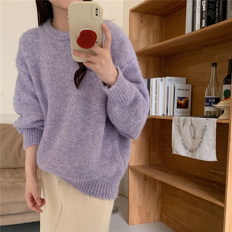 Damen Oversized Pullover Weiches Strick Norvielle