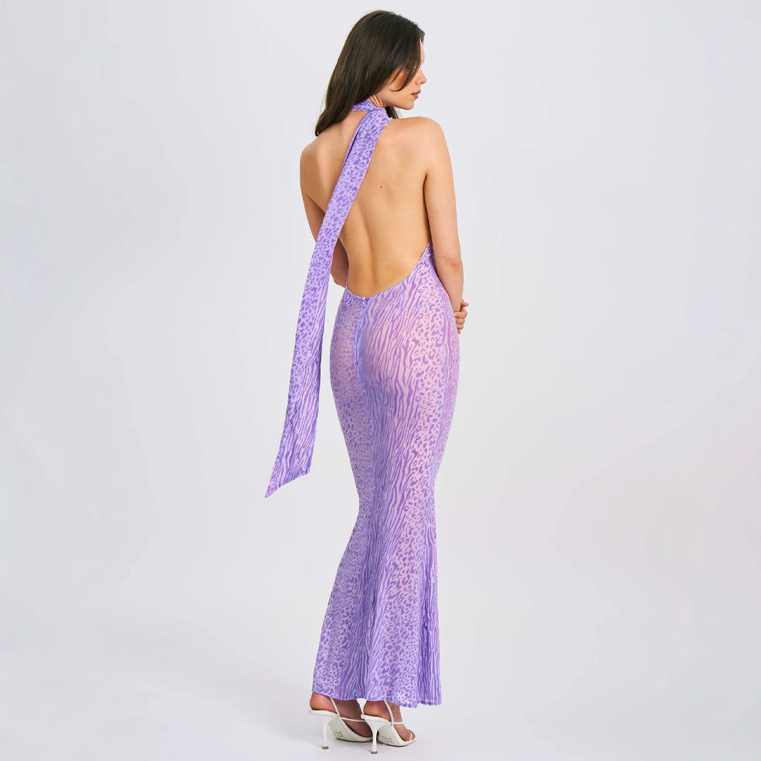 Damen Maxikleid schmal Schnitt mit Knotendetail Norvielle