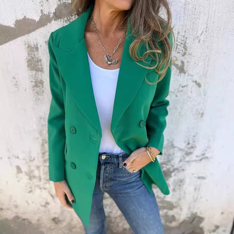 Damen Blazer Doppelter Knopfleiste Stylischer Schnitt Norvielle