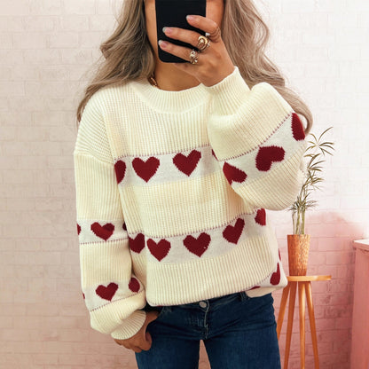 Damen Pullover Herzmuster Norvielle - Norvielle
