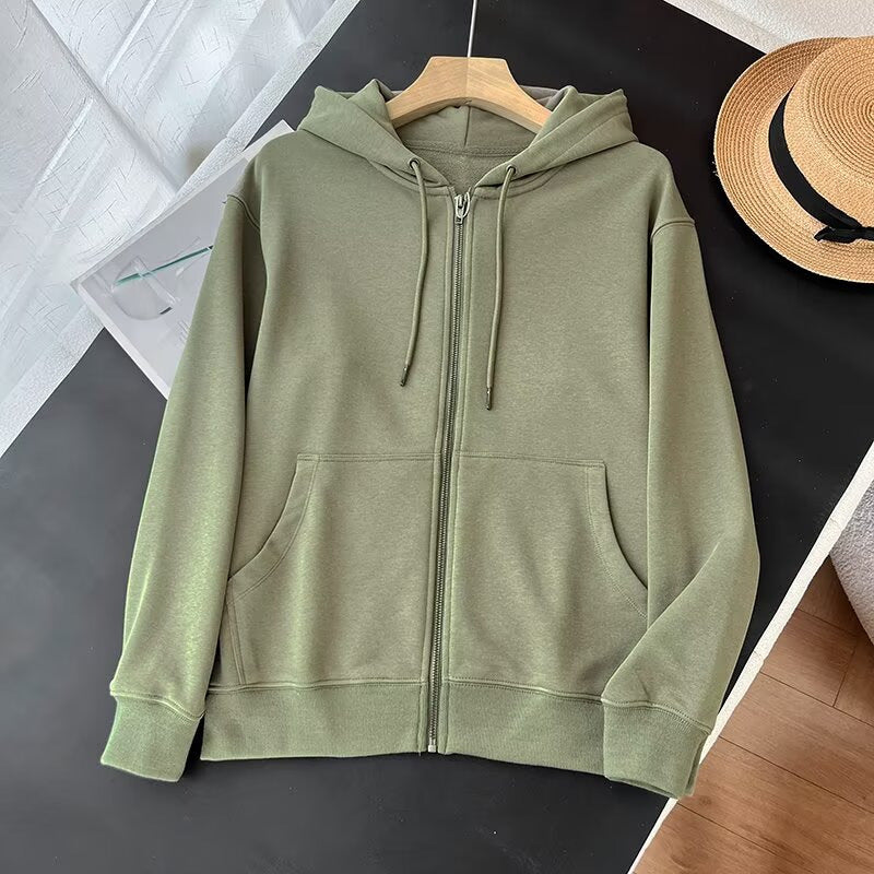 Damen Zip-Hoodie Sportlich Kängurutaschen Norvielle