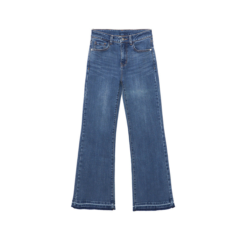 Damen High-Waist Flare Jeans mit Dekor-Nähten